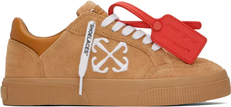 Кроссовки из бежевой кожи с вулканизированной подошвой Off-White