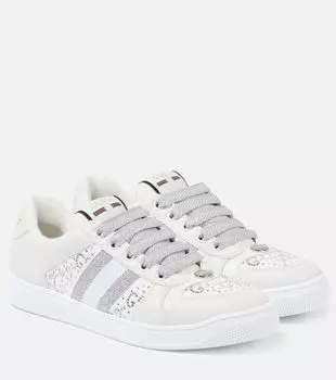 Кроссовки из декорированной кожи с перфорацией Gucci, G.W-G.W/G.W/WH/SI-G/