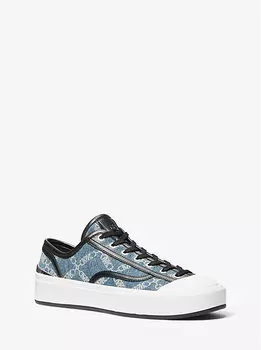 Кроссовки из денима Jude Empire Diamond Jacquard Michael Kors, синий