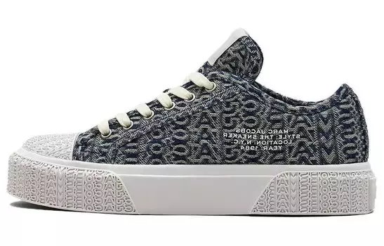 Кроссовки из денима с монограммой Marc Jacobs, темно-синий
