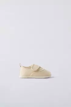 Кроссовки из хлопка ZARA, экрю
