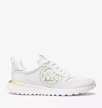 Кроссовки из искусственной кожи с тиснением логотипа Michael Michael Kors Dev Logo Embossed Faux Leather Dev, белый