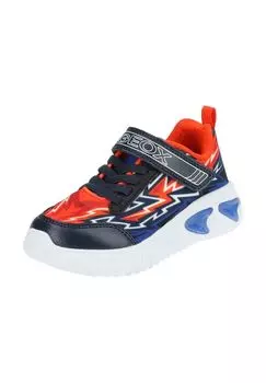 Кроссовки из искусственной кожи/сетки GEOX, цвет Navy Orange