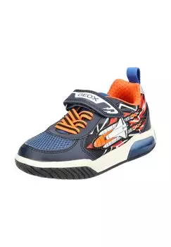Кроссовки из искусственной кожи/текстиля GEOX, цвет Navy Orange