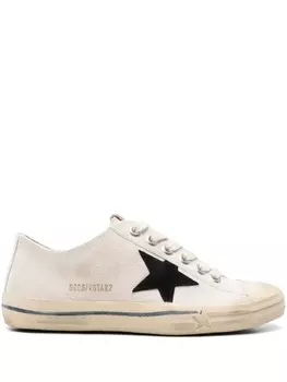 Кроссовки из канвы со звездочками Golden Goose, белый
