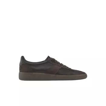 Кроссовки из контрастной спилковой кожи Massimo Dutti, коричневый