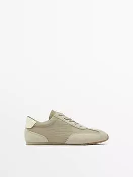 Кроссовки из контрастной ткани Massimo Dutti, серый