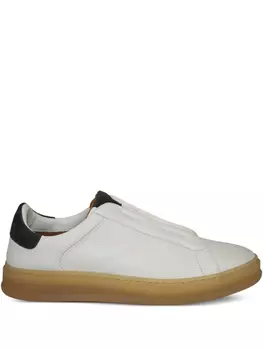 Кроссовки из кожи без застежек Kiton, белый