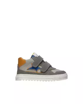Кроссовки из кожи и замши для мальчиков длиной до щиколотки Naturino, серый