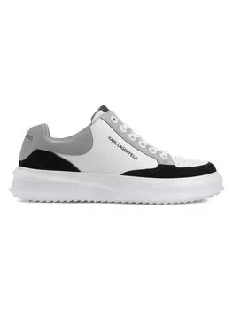 Кроссовки из кожи и замши с цветными блоками Karl Lagerfeld Paris, цвет Off White Black