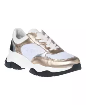 Кроссовки из кожи наппа золотого и Baldinini, мультиколор