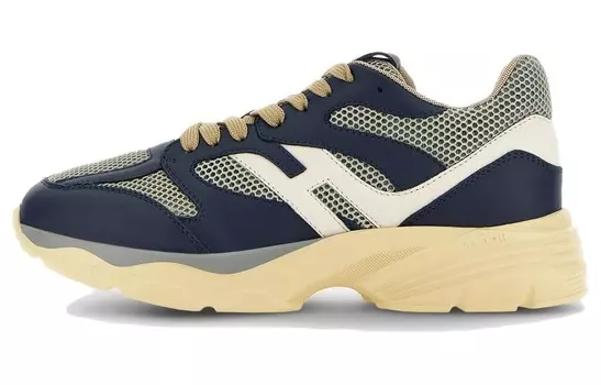 Кроссовки из кожи с панелями Hogan, синий/серый/белый