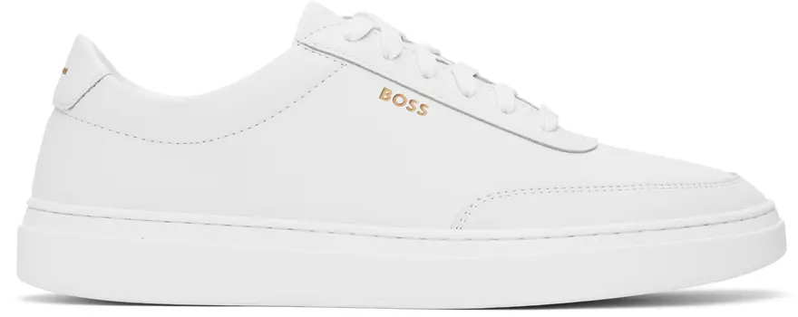 Кроссовки из кожи с покрытием BOSS