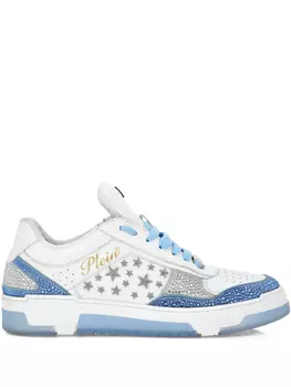 Кроссовки из кожи с заклепками Philipp Plein, белый