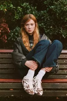 Кроссовки из кожи с животным принтом ZARA, разноцветный