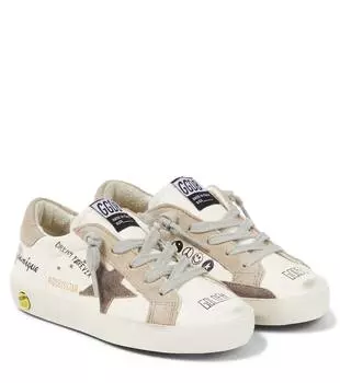 Кроссовки из кожи Super-Star Golden Goose Kids, цвет white/cinder