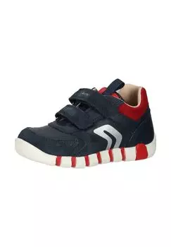 Кроссовки из кожи/текстиля GEOX, цвет Navy Rot