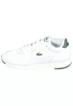 Кроссовки из кожи/текстиля LACOSTE, цвет Wei/Grn