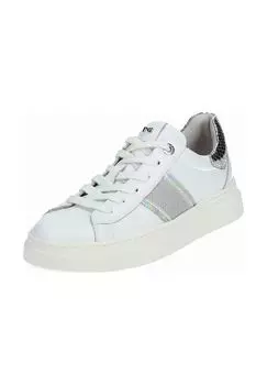 Кроссовки из кожи/текстиля NeroGiardini, серебро