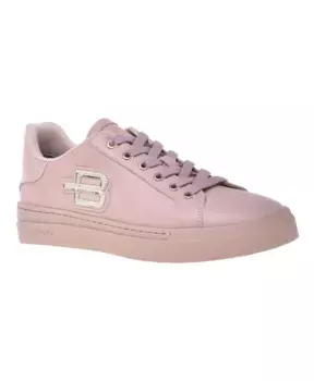 Кроссовки из ламинированной кожи и кожи телесного цвета Baldinini, бежевый