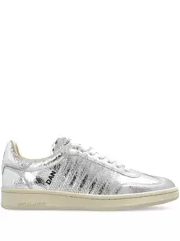 Кроссовки из металлизированной кожи DSQUARED2, серебяный
