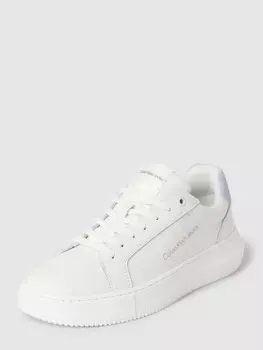 Кроссовки из натуральной кожи с подошвой на платформе и лейблом Calvin Klein Jeans, белый