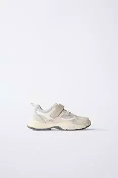 Кроссовки из нескольких частей ZARA, цвет Ecru White