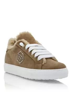 Кроссовки из овчины Philipp Plein, бежевый