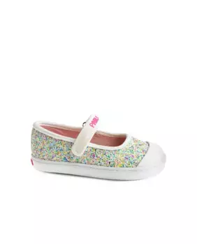 Кроссовки из парусины для девочек с застежкой-липучкой Pablosky, белый