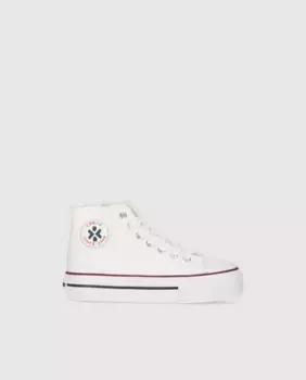 Кроссовки из парусины для девочки на шнуровке CHIKA10 KIDS, белый