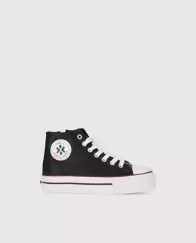 Кроссовки из парусины для девочки на шнуровке CHIKA10 KIDS, черный