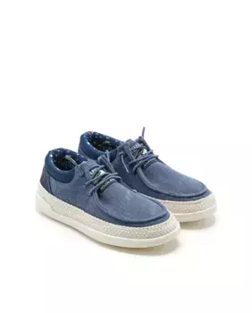 Кроссовки из парусины для мальчика с эластичной застежкой на шнурке и усилением пятки Lois, темно-синий