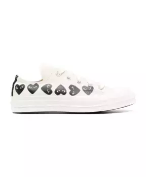 Кроссовки из парусины с принтом в виде сердечек Comme Des Garons, бежевый