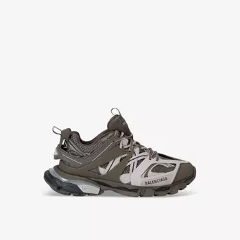 Кроссовки из плетеной и сетчатой ткани с логотипом Track Balenciaga, коричневый