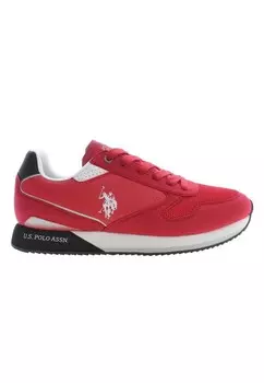 Кроссовки из полиэстера с контрастными деталями и шнурками U.S. Polo Assn, красный