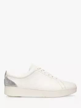 Кроссовки из раллийной кожи с хрустальными деталями FitFlop, цвет Urban White/Silver