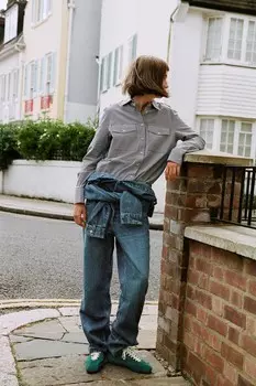 Кроссовки из расколенной замши ZARA, зеленый
