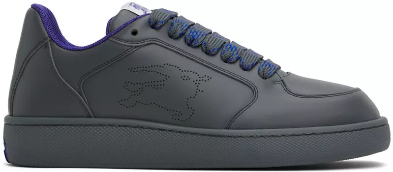 Кроссовки из серой и синей кожи Stock Burberry