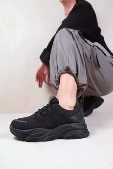 Кроссовки из сетчатой ткани на массивной подошве «Liberate» с замшевыми деталями Where's That From, черный