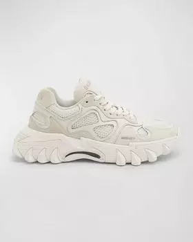 Кроссовки из смешанной кожи B-east Balmain, цвет Blanc Optique