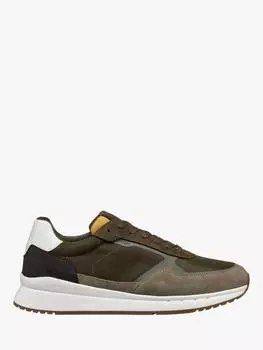 Кроссовки из смеси замши branthon Geox, цвет Sage/Military