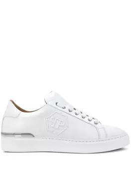 Кроссовки из тисненой кожи Philipp Plein, белый