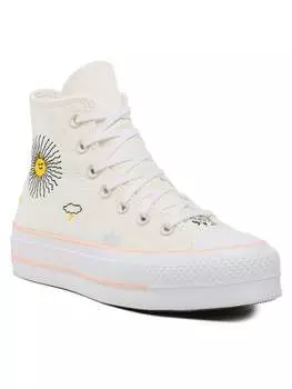 Кроссовки из ткани Converse, экрю