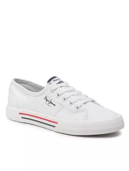 Кроссовки из ткани Pepe Jeans, белый