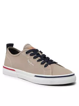 Кроссовки из ткани Pepe Jeans, бежевый