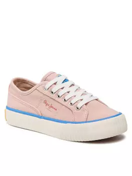 Кроссовки из ткани Pepe Jeans, розовый