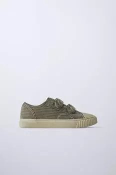 Кроссовки из вельвета ZARA, хаки зеленый