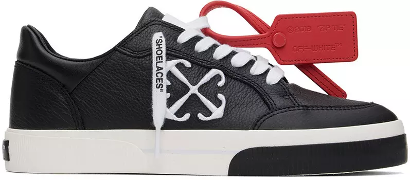 Кроссовки из вулканизированной кожи черного и белого цвета Off-White