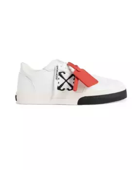 Кроссовки из вулканизированной кожи черные Off White, белый