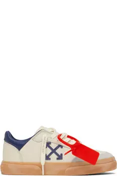 Кроссовки из вулканизированной ткани в винтажном стиле цвета «off-white & Blue»